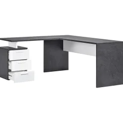 Garnero Arredamenti Scrivanie Ufficio|Scrivanie Ufficio-Scrivania ufficio angolare 180x160cm antracite OfficeScape Antracite - Bianco Lucido
