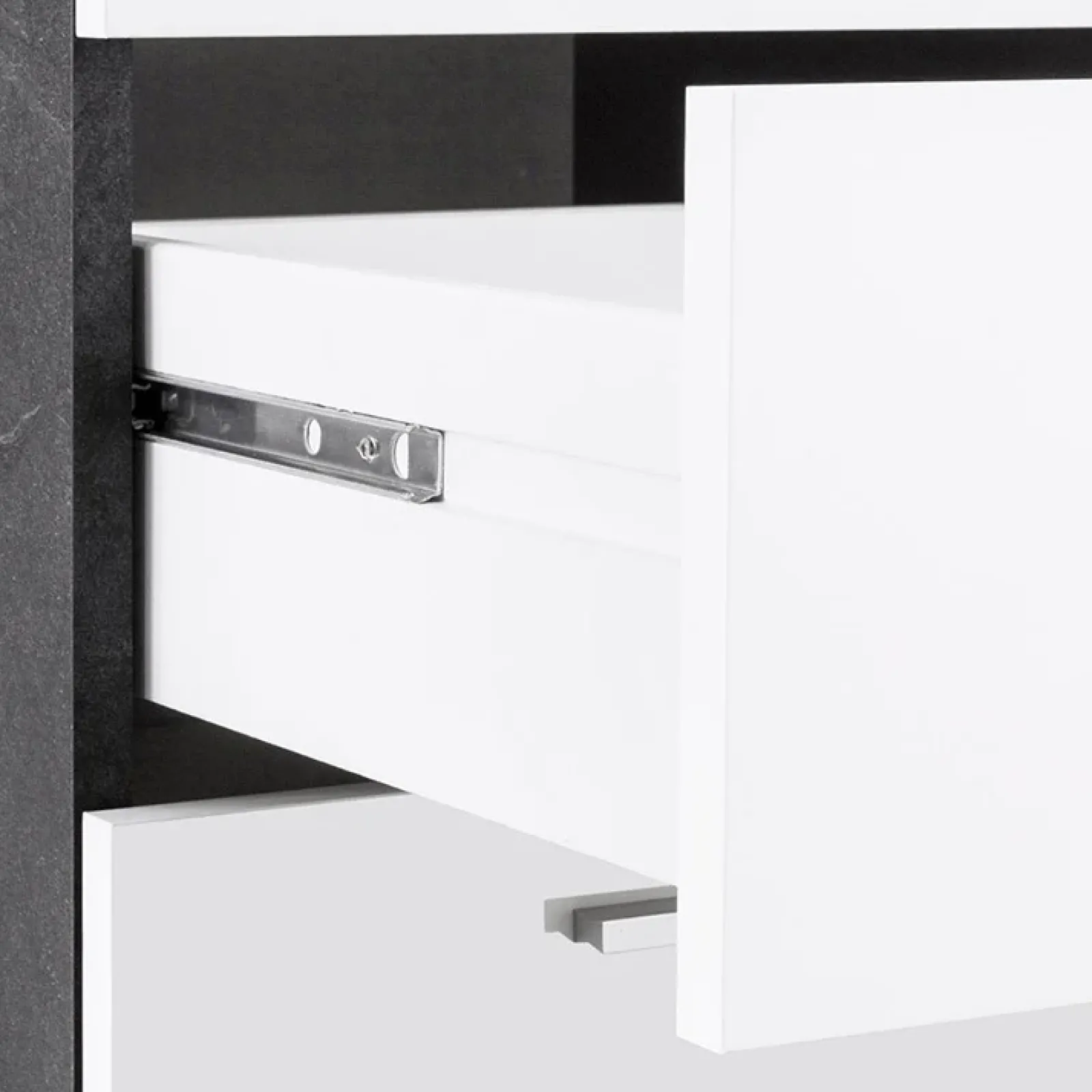 Garnero Arredamenti Scrivanie Ufficio|Scrivanie Ufficio-Scrivania ufficio angolare 180x160cm antracite OfficeScape Antracite - Bianco Lucido