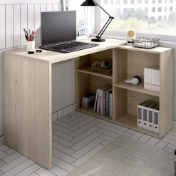 Garnero Arredamenti Scrivanie Per Ragazzi|Scrivanie Ufficio-Scrivania ufficio angolare salvaspazio 121x96cm rovere Sunny