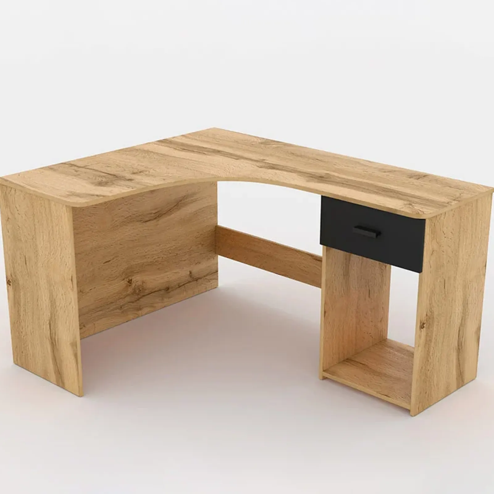 Garnero Arredamenti Scrivanie Per Ragazzi|Scrivanie Ufficio-Scrivania ufficio angolare salvaspazio155x75cm nero William Rovere