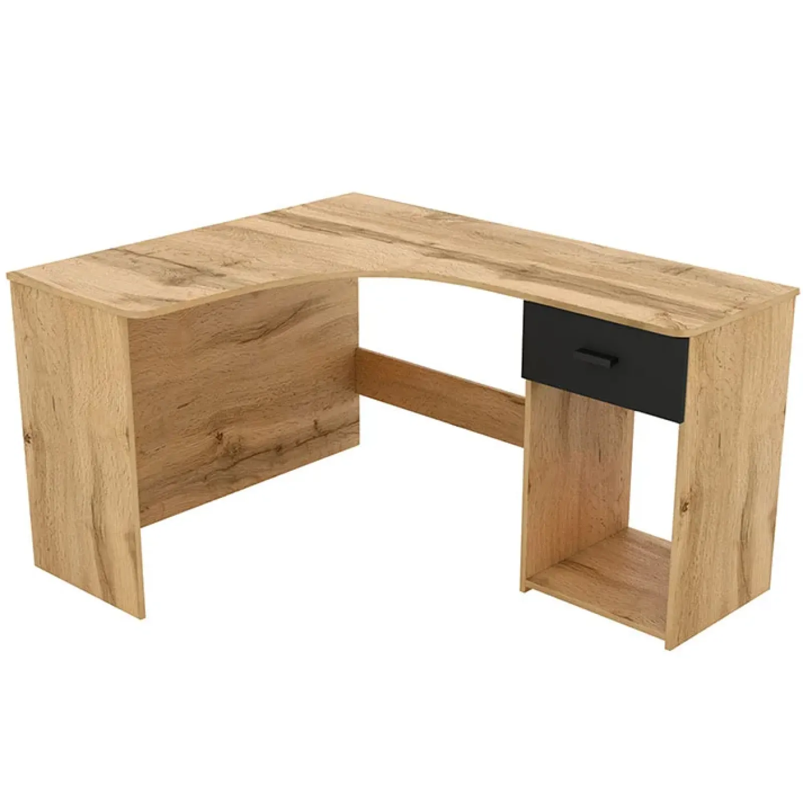 Garnero Arredamenti Scrivanie Per Ragazzi|Scrivanie Ufficio-Scrivania ufficio angolare salvaspazio155x75cm nero William Rovere