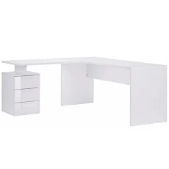 Garnero Arredamenti Scrivanie Ufficio|Scrivanie Ufficio-Scrivania ufficio angolare 180x160cm OfficeScape Bianco Lucido