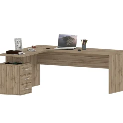 Garnero Arredamenti Scrivanie Ufficio|Scrivanie Ufficio-Scrivania ufficio angolare 180x160cm OfficeScape Rovere
