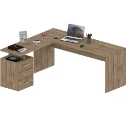 Garnero Arredamenti Scrivanie Ufficio|Scrivanie Ufficio-Scrivania ufficio angolare 180x160cm OfficeScape Rovere