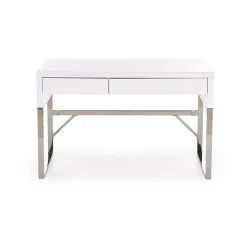 Garnero Arredamenti Consolle Fissa|Consolle Fissa-Scrivania ufficio con cassetti 120x76cm bianco laccato lucido Borbone