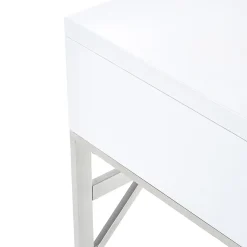 Garnero Arredamenti Consolle Fissa|Consolle Fissa-Scrivania ufficio con cassetti 120x76cm bianco laccato lucido Borbone