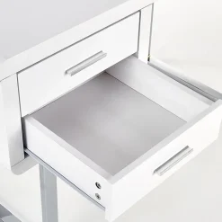 Garnero Arredamenti Consolle Fissa|Consolle Fissa-Scrivania ufficio con cassetti 120x76cm bianco laccato lucido Croset