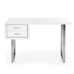 Garnero Arredamenti Consolle Fissa|Consolle Fissa-Scrivania ufficio con cassetti 120x76cm bianco laccato lucido Croset