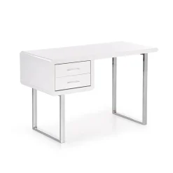 Garnero Arredamenti Consolle Fissa|Consolle Fissa-Scrivania ufficio con cassetti 120x76cm bianco laccato lucido Croset