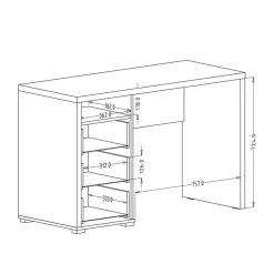 Garnero Arredamenti Scrivanie Per Ragazzi|Scrivanie Ufficio-Scrivania ufficio moderna con cassetti 120x50cm bianco lucido Angus