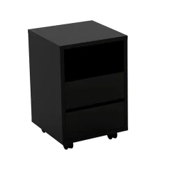 Garnero Arredamenti Scrivanie Per Ragazzi|Scrivanie Ufficio-Scrivania ufficio moderna 130x50cm cassettiera rovere Callum Rovere - Nero opaco