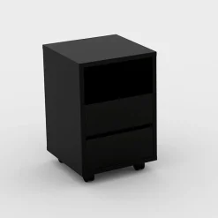 Garnero Arredamenti Scrivanie Per Ragazzi|Scrivanie Ufficio-Scrivania ufficio moderna 130x50cm cassettiera rovere Callum Rovere - Nero opaco