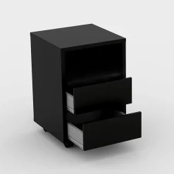 Garnero Arredamenti Scrivanie Per Ragazzi|Scrivanie Ufficio-Scrivania ufficio moderna 130x50cm cassettiera rovere Callum Rovere - Nero opaco