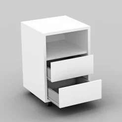 Garnero Arredamenti Scrivanie Per Ragazzi|Scrivanie Ufficio-Scrivania ufficio moderna 130x50cm cassettiera Callum Bianco Opaco