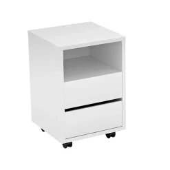 Garnero Arredamenti Scrivanie Per Ragazzi|Scrivanie Ufficio-Scrivania ufficio moderna 130x50cm cassettiera Callum Bianco Opaco