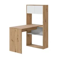 Garnero Arredamenti Scrivanie Per Ragazzi|Scrivanie Ufficio-Scrivania ufficio moderna reversibile rovere bianco artico Grom