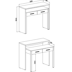 Garnero Arredamenti Scrivanie Per Ragazzi|Scrivanie Ufficio-Scrivania ufficio salvaspazio moderna 37/71cm bianco opaco Eva