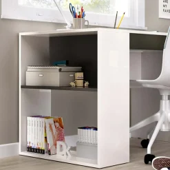 Garnero Arredamenti Scrivanie Per Ragazzi|Scrivanie Ufficio-Scrivania ufficio salvaspazio 115x50cm bianco opaco grafite Tiger Bianco Opaco - Grafite