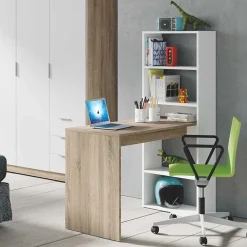 Garnero Arredamenti Scrivanie Per Ragazzi|Scrivanie Ufficio-Scrivania ufficio salvaspazio moderna 120x144cm rovere bianco Jolie Bianco Opaco - Rovere