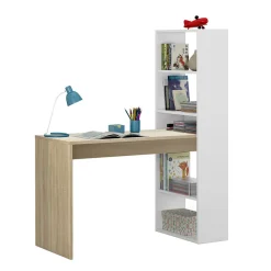 Garnero Arredamenti Scrivanie Per Ragazzi|Scrivanie Ufficio-Scrivania ufficio salvaspazio moderna 120x144cm rovere bianco Jolie Bianco Opaco - Rovere