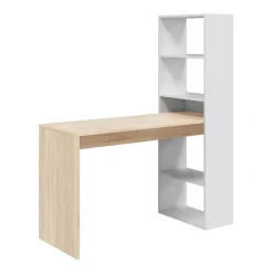 Garnero Arredamenti Scrivanie Per Ragazzi|Scrivanie Ufficio-Scrivania ufficio salvaspazio moderna 120x144cm rovere bianco Jolie Bianco Opaco - Rovere