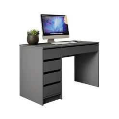 Garnero Arredamenti Scrivanie Per Ragazzi|Scrivanie Ufficio-Scrivania ufficio 120x75cm 5 cassetti Blackpool Antracite