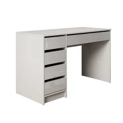 Garnero Arredamenti Scrivanie Per Ragazzi|Scrivanie Ufficio-Scrivania ufficio 120x75cm 5 cassetti Blackpool Bianco Lucido