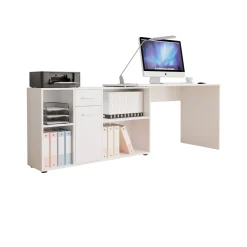 Garnero Arredamenti Scrivanie Per Ragazzi|Scrivanie Ufficio-Scrivania ufficio 120x122cm angolare multiposizione bianco Riunion