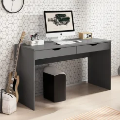 Garnero Arredamenti Scrivanie Per Ragazzi|Scrivanie Ufficio-Scrivania ufficio 138x76cm con cassetti grigia Merlo Grigio