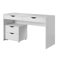 Garnero Arredamenti Scrivanie Per Ragazzi|Scrivanie Ufficio-Scrivania ufficio 138x76cm con cassettiera bianca Merlo