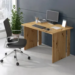 Garnero Arredamenti Scrivanie Ufficio|Scrivanie Ufficio-Scrivania ufficio 120x75cm moderna rovere Woody Rovere Rustico