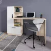 Garnero Arredamenti Scrivanie Per Ragazzi|Scrivanie Ufficio-Scrivania ufficio 150x120cm rovere naturale bianco opaco Paulo