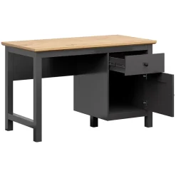 Garnero Arredamenti Scrivanie Per Ragazzi|Scrivanie Ufficio-Scrivania 120x75cm 2 cassetti nero grafite rovere chiaro Holga