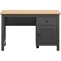 Garnero Arredamenti Scrivanie Per Ragazzi|Scrivanie Ufficio-Scrivania 120x75cm 2 cassetti nero grafite rovere chiaro Holga