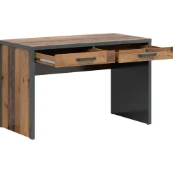 Garnero Arredamenti Scrivanie Per Ragazzi-Scrivania 120x76cm 2 cassetti stile soft rovere scuro nero Urbania