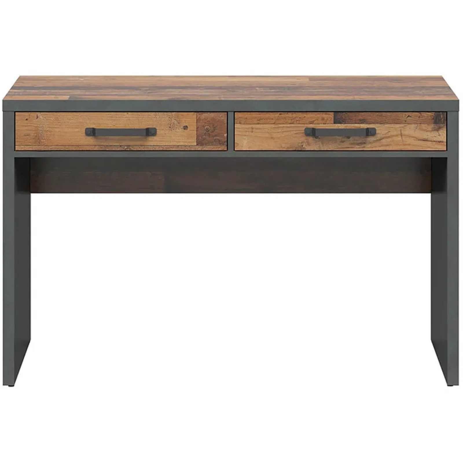 Garnero Arredamenti Scrivanie Per Ragazzi-Scrivania 120x76cm 2 cassetti stile soft rovere scuro nero Urbania