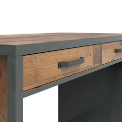 Garnero Arredamenti Scrivanie Per Ragazzi-Scrivania 120x76cm 2 cassetti stile soft rovere scuro nero Urbania