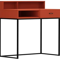 Garnero Arredamenti Scrivanie Per Ragazzi|Scrivanie Ufficio-Scrivania 55x93cm 1 cassetto minimalista rosso Deluxia