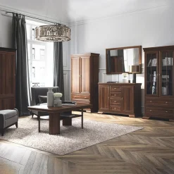 Garnero Arredamenti Scrivanie Ufficio|Scrivanie Ufficio-Scrivania 148x75cm arte povera 3 cassetti quercia Kelly Noce