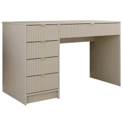 Garnero Arredamenti Toeletta Trucco|Scrivanie Ufficio-Scrivania 120x55cm con 5 cassetti cannettata Athena Beige