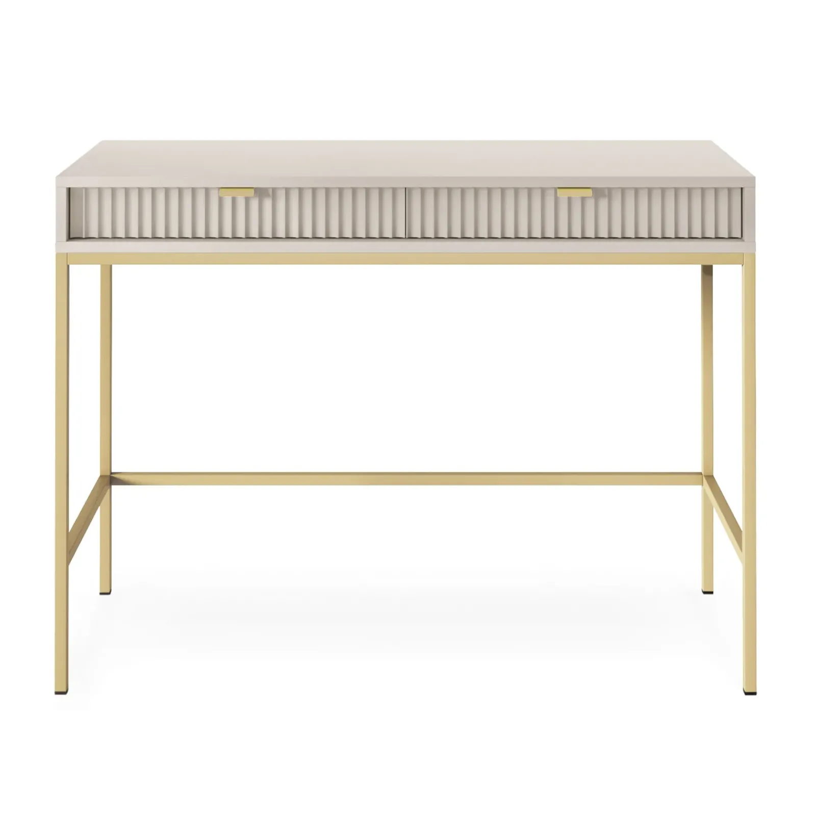 Garnero Arredamenti Consolle Fissa|Consolle Fissa-Scrivania 104x77cm consolle ingresso 2 cassetti moderna Alisa Beige