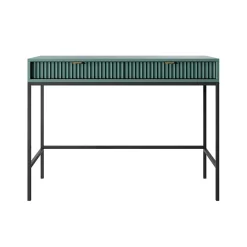 Garnero Arredamenti Consolle Fissa|Consolle Fissa-Scrivania 104x77cm consolle ingresso 2 cassetti moderna Alisa Verde