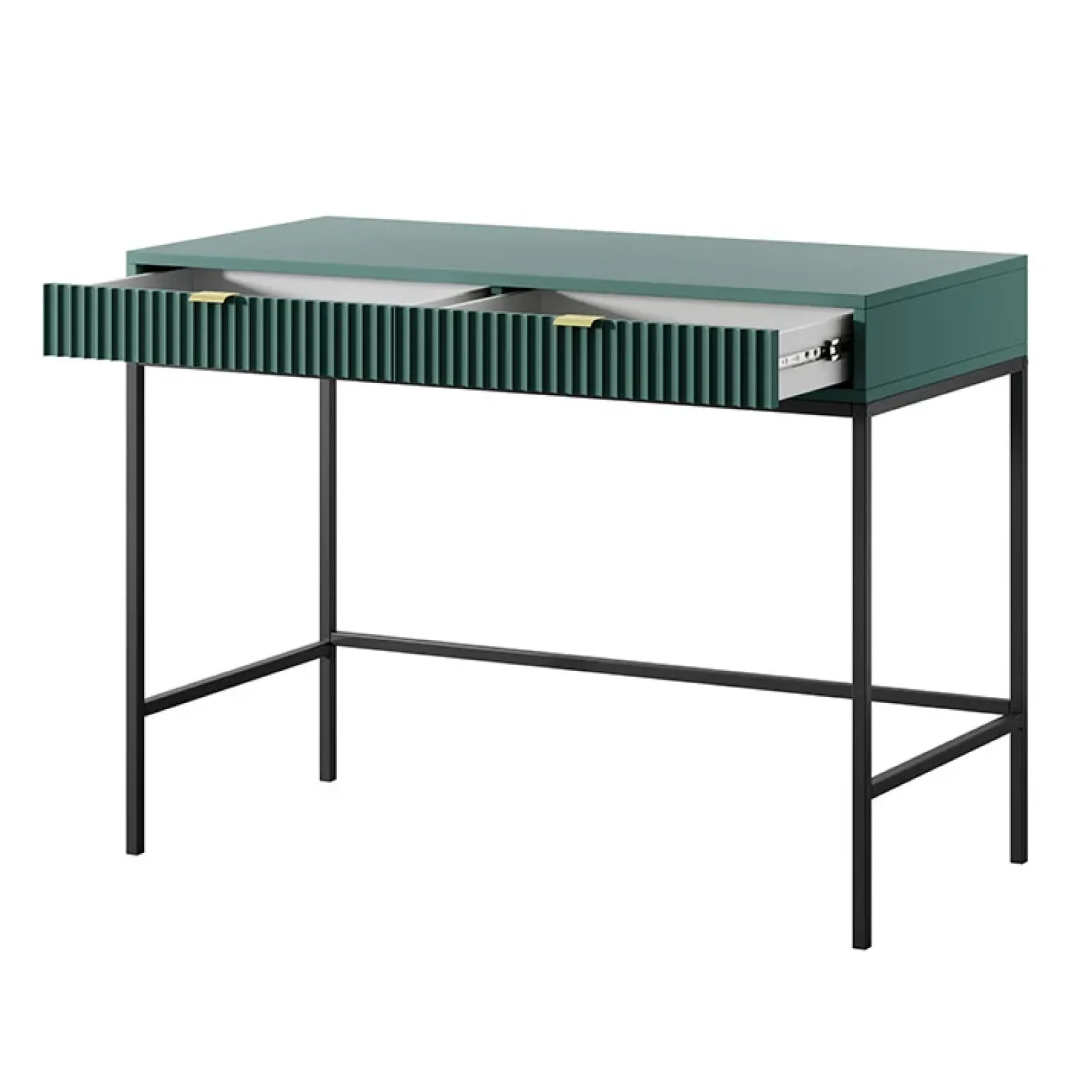 Garnero Arredamenti Consolle Fissa|Consolle Fissa-Scrivania 104x77cm consolle ingresso 2 cassetti moderna Alisa Verde