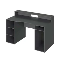 Garnero Arredamenti Scrivanie Per Ragazzi|Scrivanie Ufficio-Scrivania 136x67cm gaming salvaspazio grigio antracite Newton
