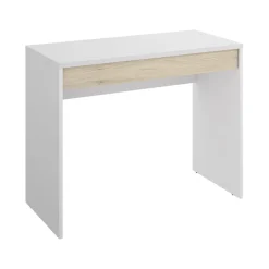 Garnero Arredamenti Scrivanie Per Ragazzi|Scrivanie Ufficio-Scrivania 90x50cm legno bianco cassetto legno chiaro Xavi
