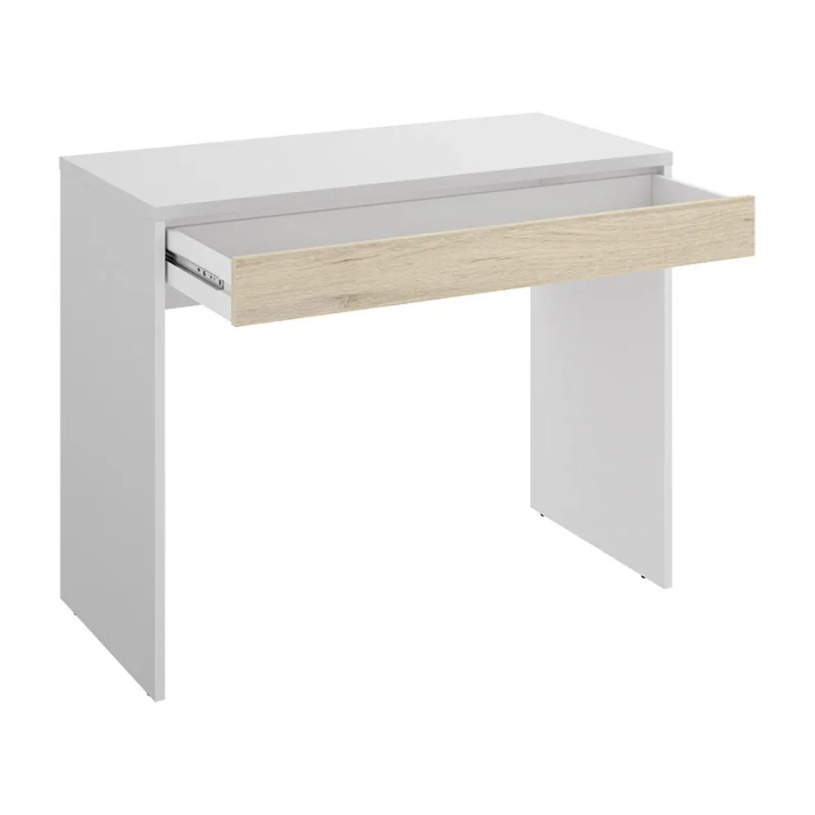 Garnero Arredamenti Scrivanie Per Ragazzi|Scrivanie Ufficio-Scrivania 90x50cm legno bianco cassetto legno chiaro Xavi
