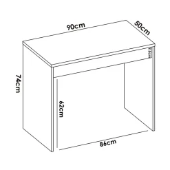Garnero Arredamenti Scrivanie Per Ragazzi|Scrivanie Ufficio-Scrivania 90x50cm legno bianco cassetto legno chiaro Xavi