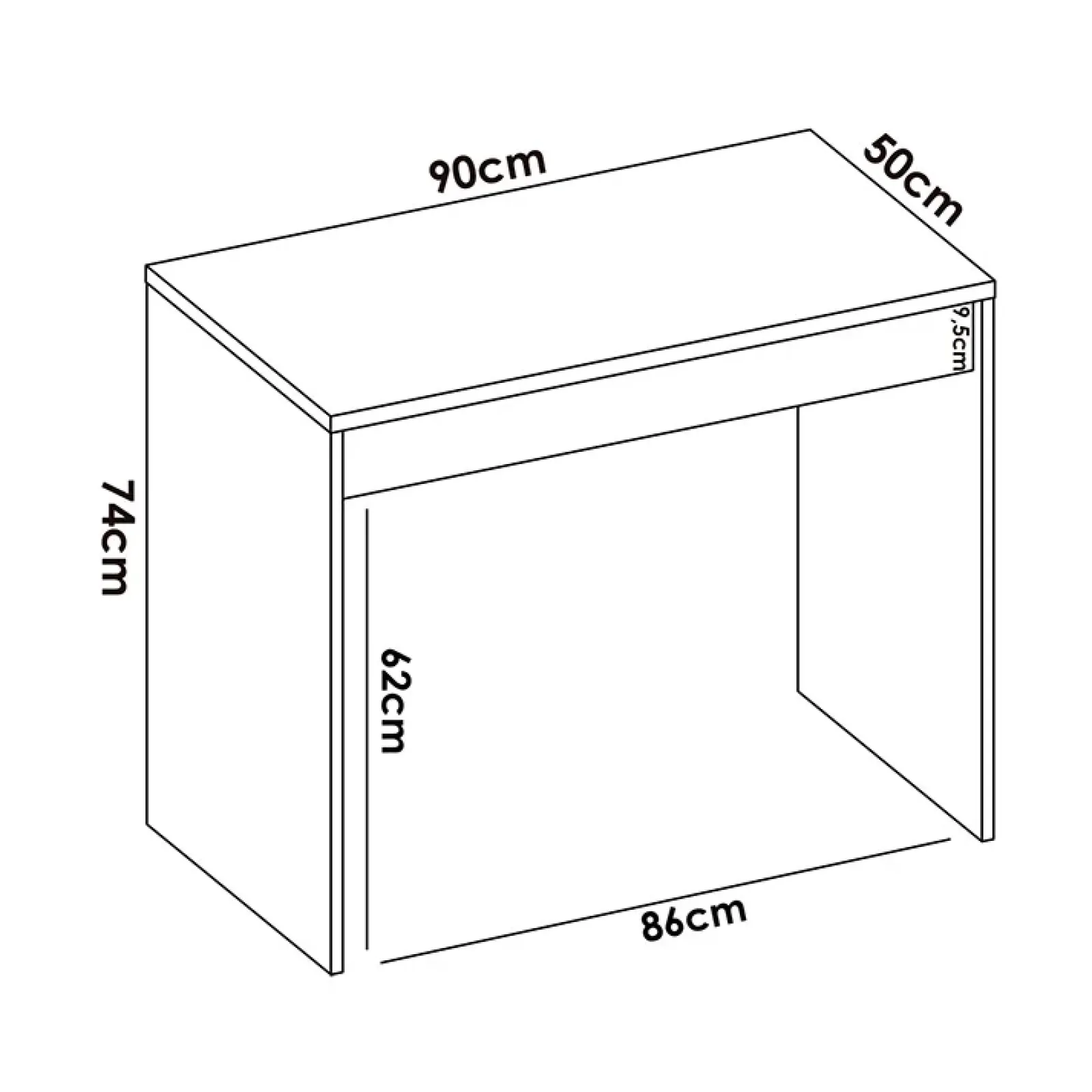 Garnero Arredamenti Scrivanie Per Ragazzi|Scrivanie Ufficio-Scrivania 90x50cm legno bianco cassetto legno chiaro Xavi
