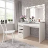 Garnero Arredamenti Scrivanie Per Ragazzi|Toeletta Trucco-Scrivania 120x55cm moderna bianco opaco Eliana Gihome®