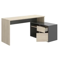 Garnero Arredamenti Scrivanie Per Ragazzi|Scrivanie Ufficio-Scrivania 139x92cm ufficio angolare moderna rovere grafite Teddy Rovere - Grafite